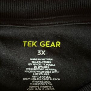 tek gear Black Active Performance Top with Neon Logo